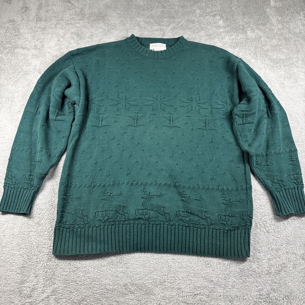 Vintage Lord Jeff Knit Sweater Green Men's Size Large